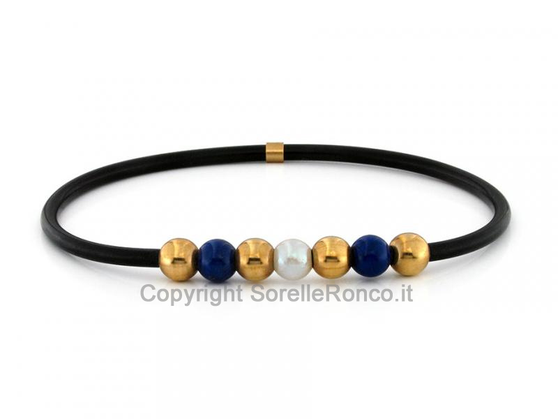 BRACCIALE LAPIS ORO E PERLA
