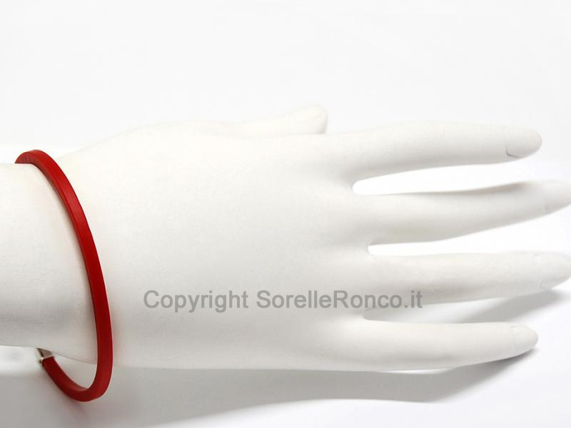 BRACCIALE CAUCCIÙ E ORO BIANCO