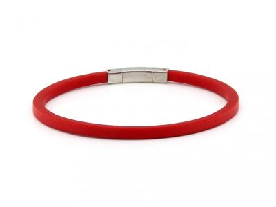 Bracciale Caucciù e Oro Bianco