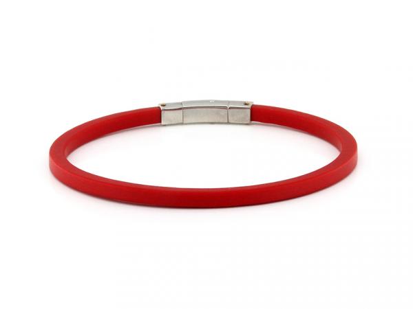 CF01418 - Bracciale Caucciù e Oro Bianco