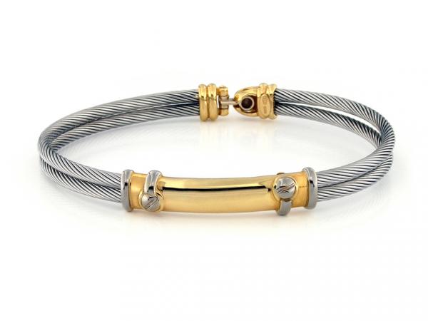 CF01421 - Bracciale Uomo Schiava Acciaio e Oro