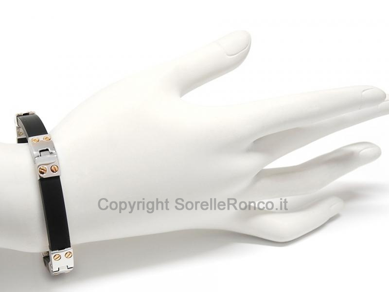 BRACCIALE UOMO ORO BIANCO E ROSÉ