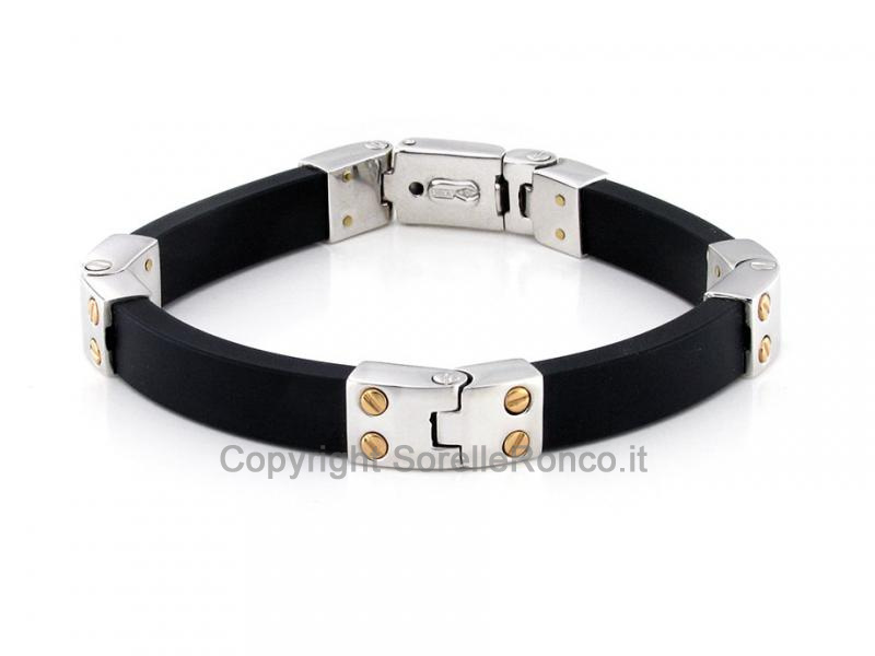 BRACCIALE UOMO ORO BIANCO E ROSÉ