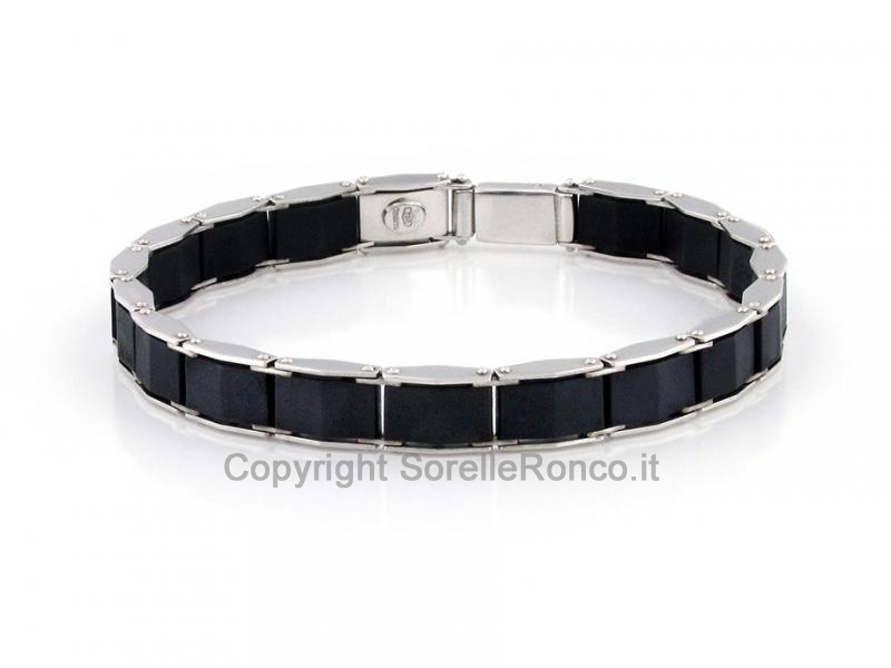BRACCIALE UOMO CAUCCIÙ E ORO