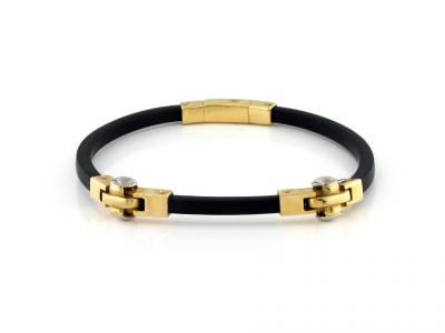 Bracciale Caucciù e Oro 18 Kt