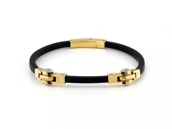 CF01431 - Bracciale Caucciù e Oro 18 Kt