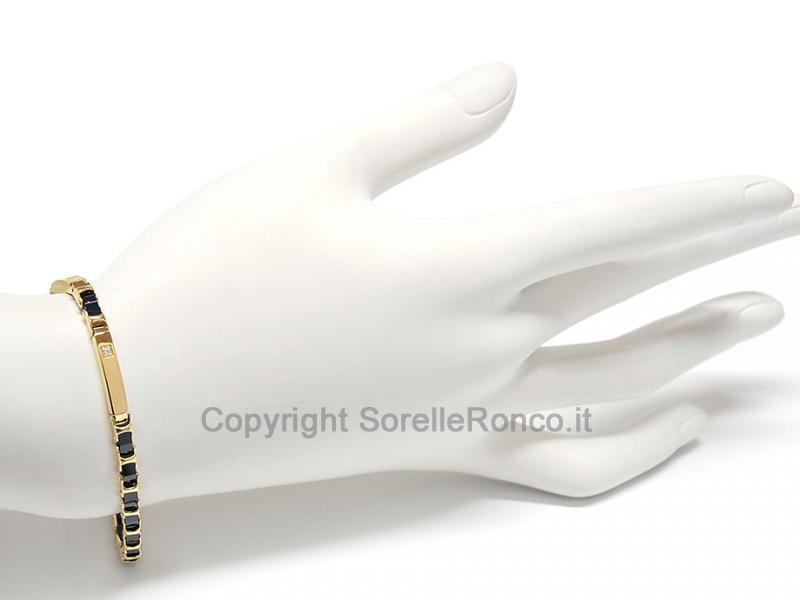 BRACCIALE UOMO ORO GIALLO E CERAMICA