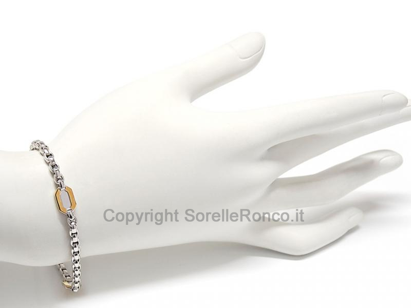 BRACCIALE ORO BIANCO E GIALLO 18 KT