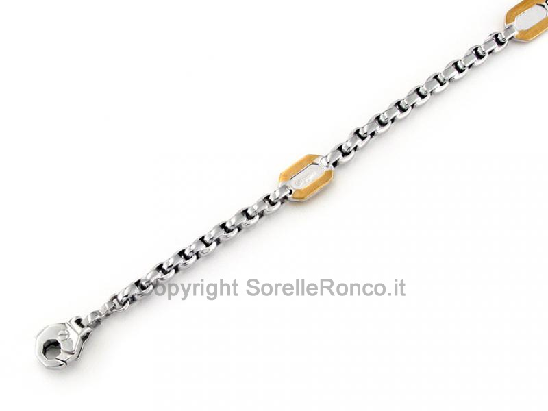 Bracciale oro bianco e giallo