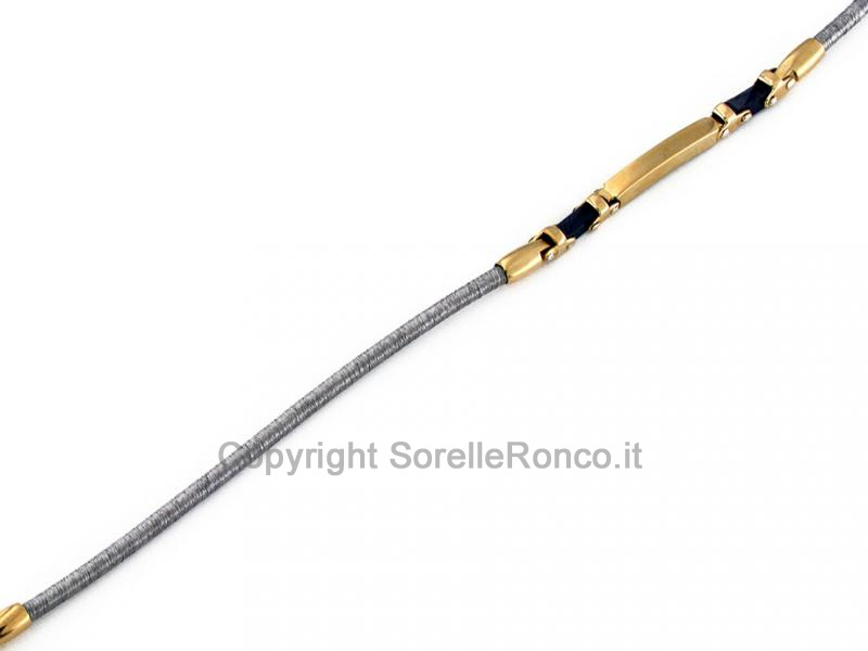 BRACCIALE ACCIAIO ORO E CERAMICA