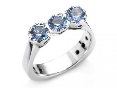 Anello Fascia Topazio Azzurri