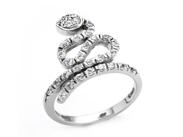 CF01470 - Anello Serpente con Zirconi