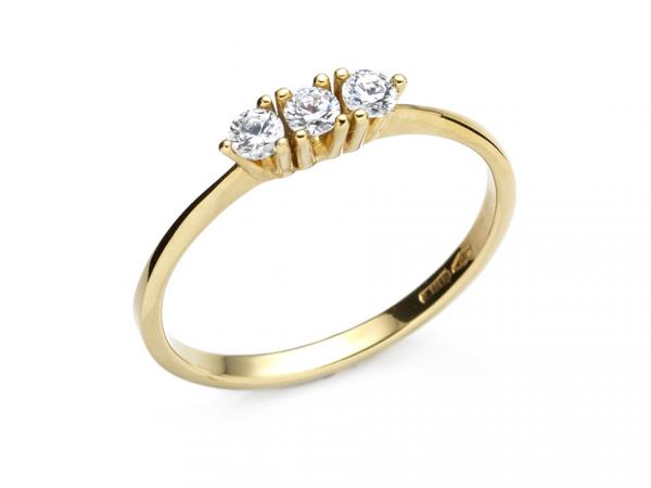 CF01482 - Anello Trilogy in Oro Giallo  e Zirconi