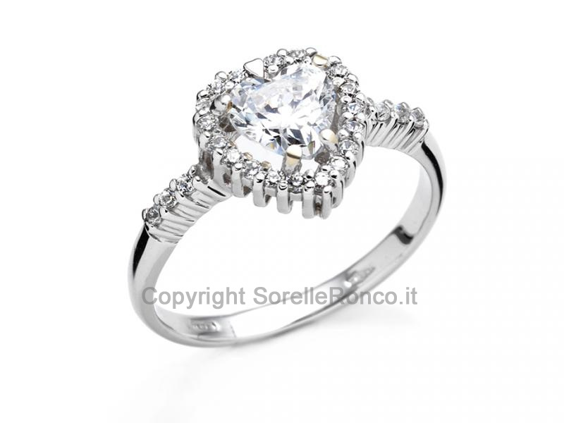 ANELLO CUORE SOLITARIO ORO E ZIRCONE