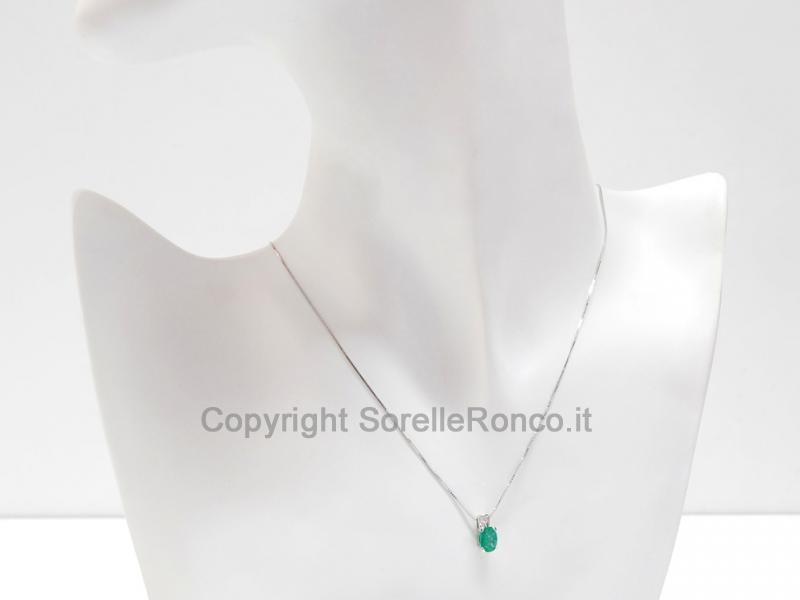 COLLANA CON SMERALDO E DIAMANTI