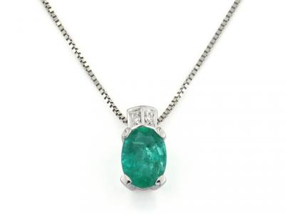 Collana con Smeraldo e Diamanti