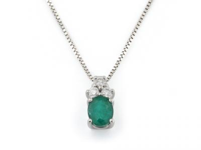 Collana con Smeraldo e Diamanti