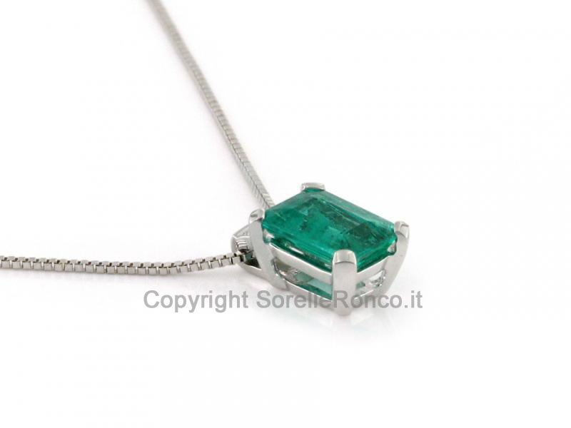 COLLANA CON SMERALDO E DIAMANTI