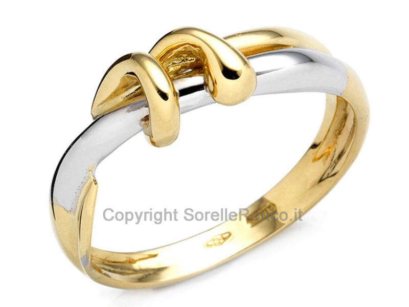 ANELLO ORO BICOLOR DOPPIO NODO