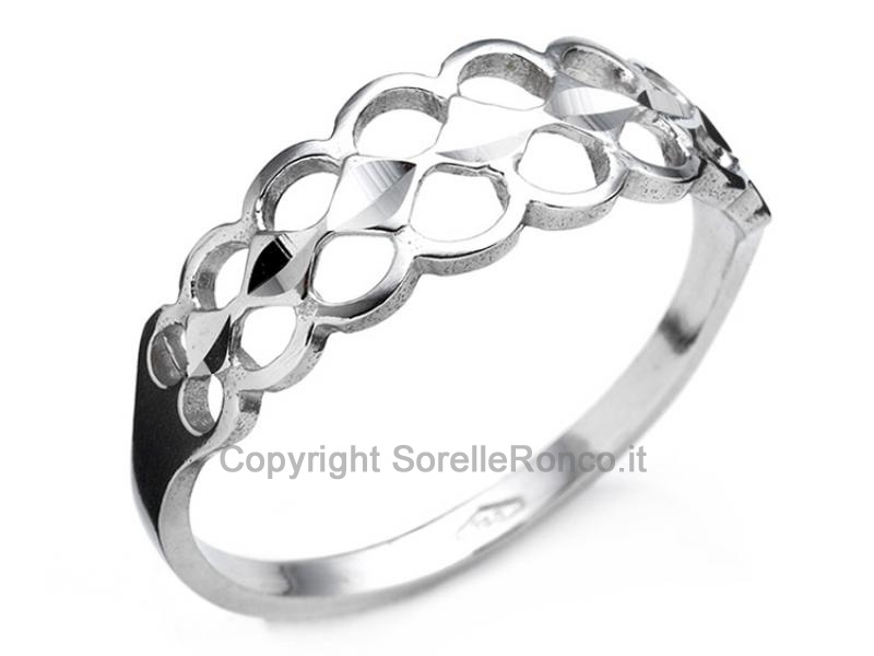 ANELLO ORO BIANCO TRAFORATO