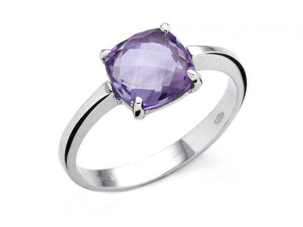 CF01534 - Anello in Oro Bianco e Zircone Viola