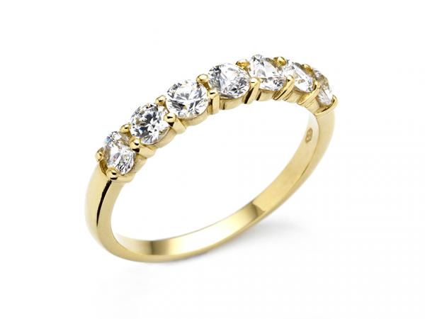 CF01536 - Anello Riviera in Oro Giallo e Zirconi