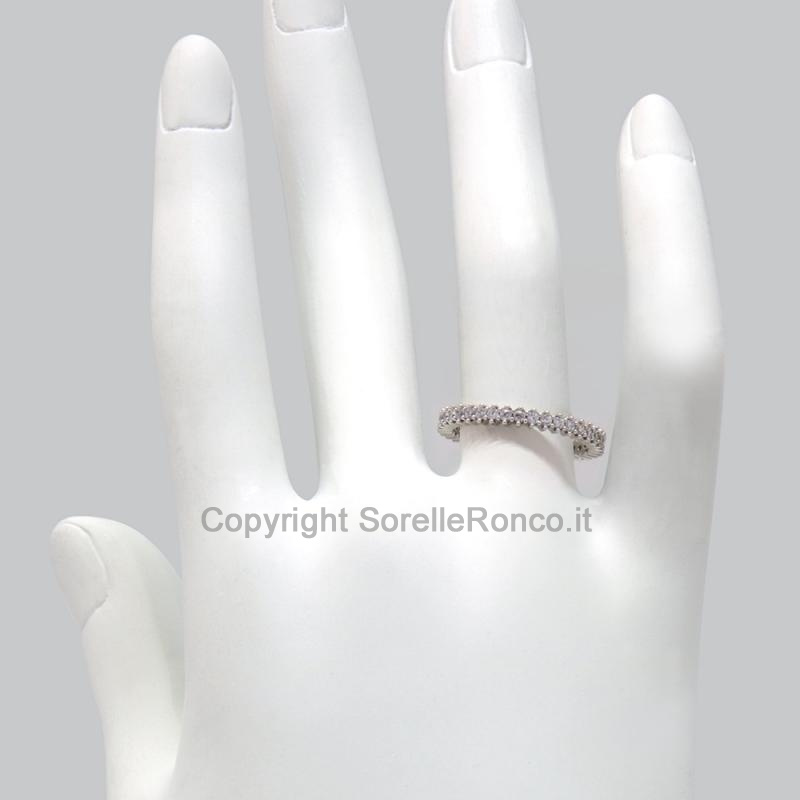 ANELLO ETERNITY ORO BIANCO E ZIRCONI 