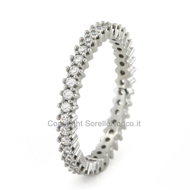 ANELLO ETERNITY ORO BIANCO E ZIRCONI 