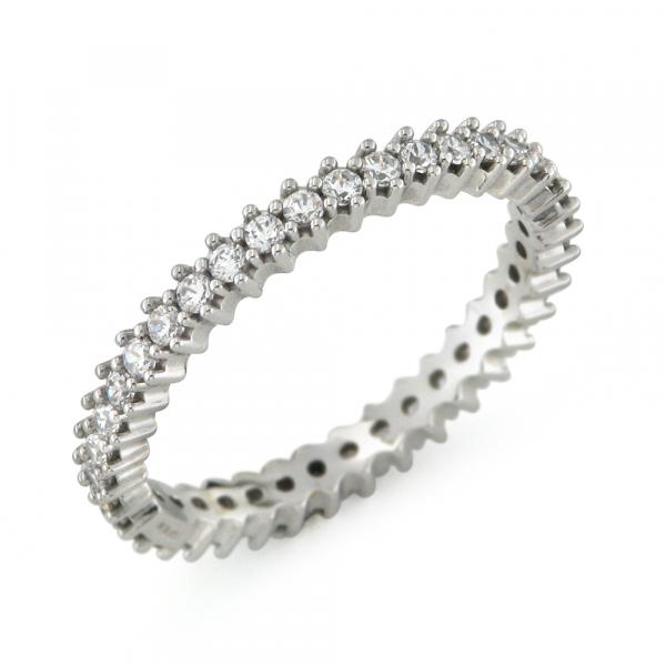 CF01546 - Anello Eternity Oro Bianco e Zirconi 