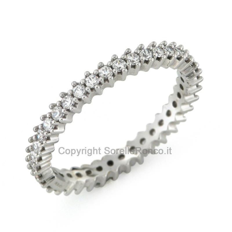 ANELLO ETERNITY ORO BIANCO E ZIRCONI 