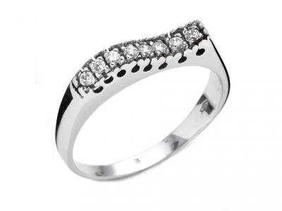 Anello Onda con Zirconi