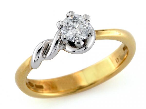 CF01558 - Anello Solitario con Diamante da 0.41 Ct