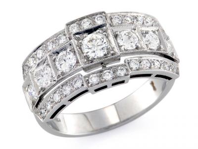 Anello Art Deco Diamanti 1.31 Ct