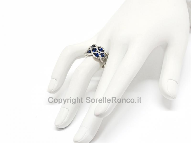 ANELLO CON DIAMANTI E ZAFFIRI 1.85 CT