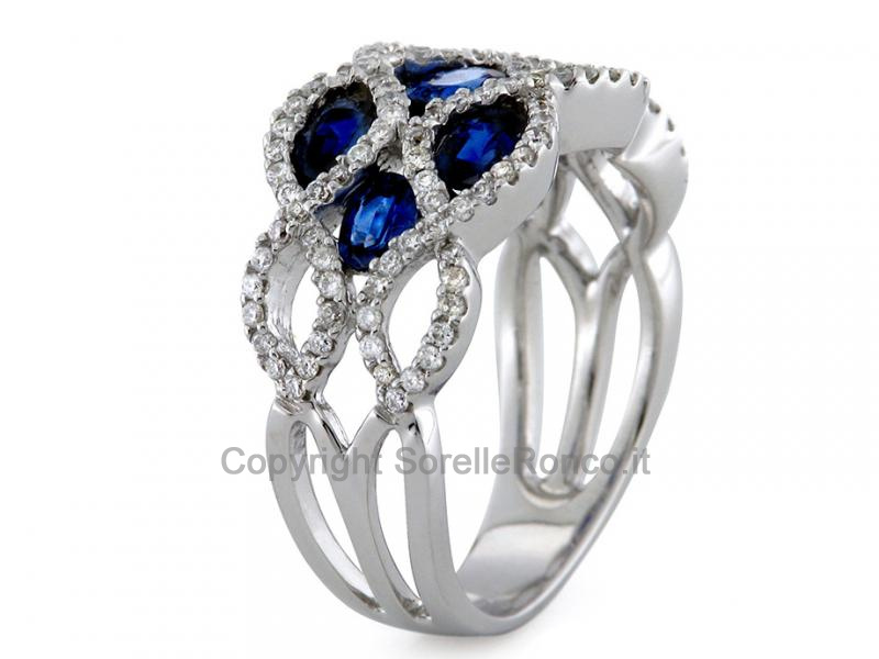 ANELLO CON DIAMANTI E ZAFFIRI 1.85 CT