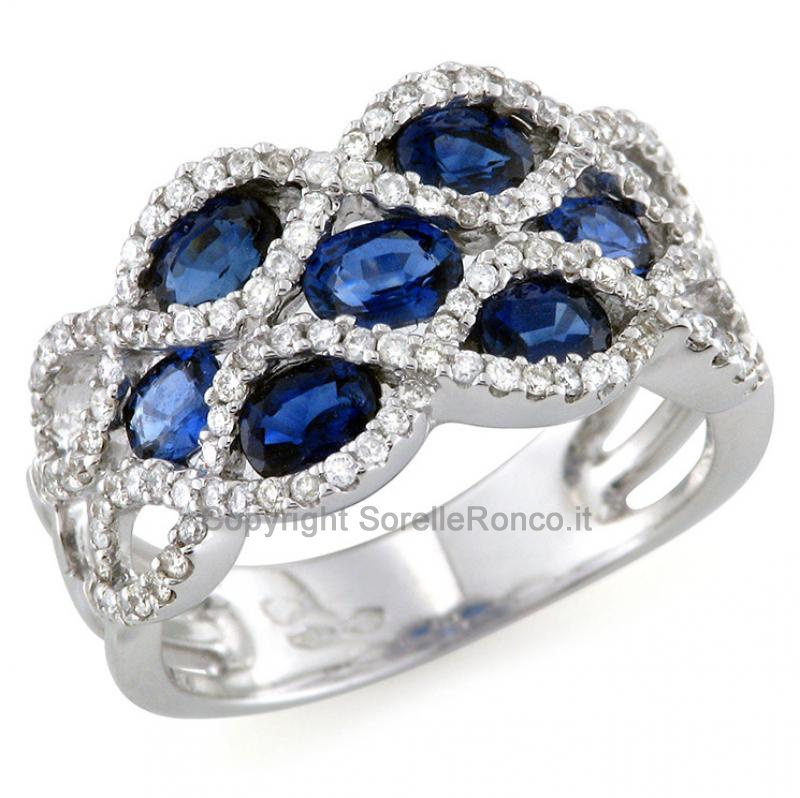 ANELLO CON DIAMANTI E ZAFFIRI 1.85 CT