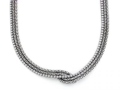 Collana Oro Bianco 18 Kt e Zirconi