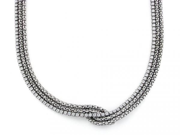 CF01583 - Collana Oro Bianco 18 Kt e Zirconi