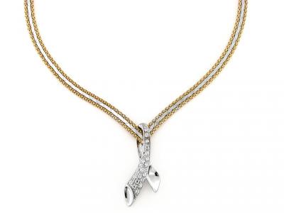Girocollo in Oro Bicolor con Zirconi