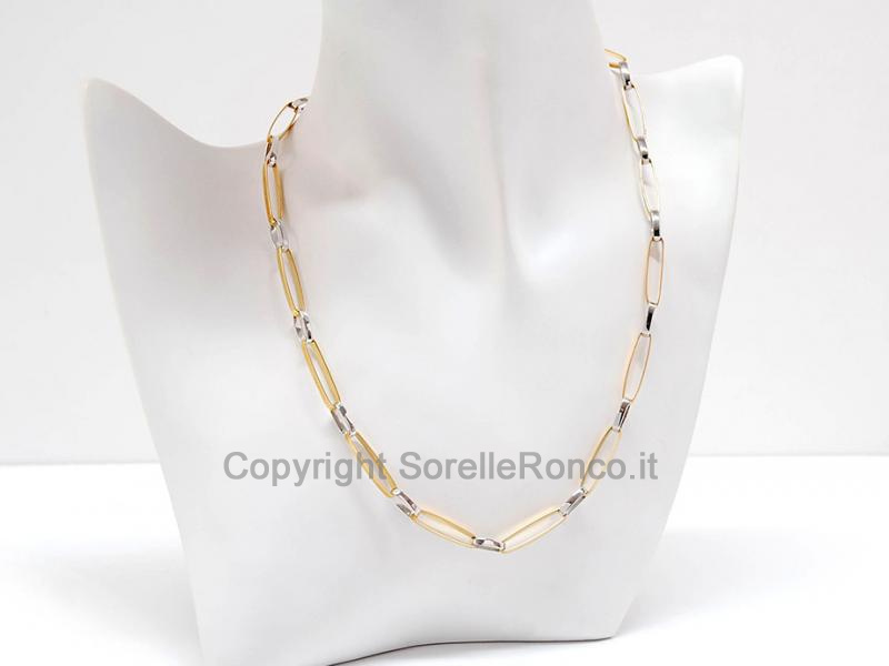 COLLANA OVALI IN ORO BICOLOR