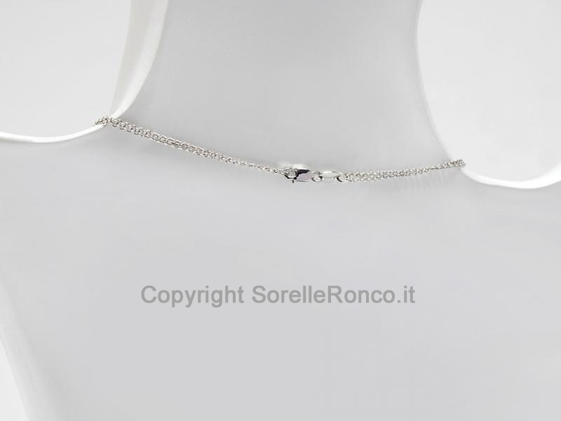 COLLANA ORO BIANCO E ROSA  CON DIAMANTI