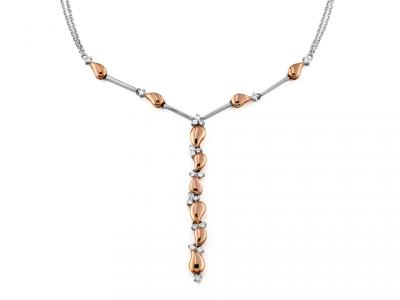 Collana Oro Bianco e Rosa  con Diamanti