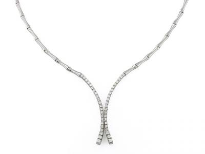 Girocollo Oro Bianco 18 Kt  con Diamanti