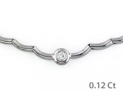 Collana Oro Bianco e Puntoluce 0.12 Ct