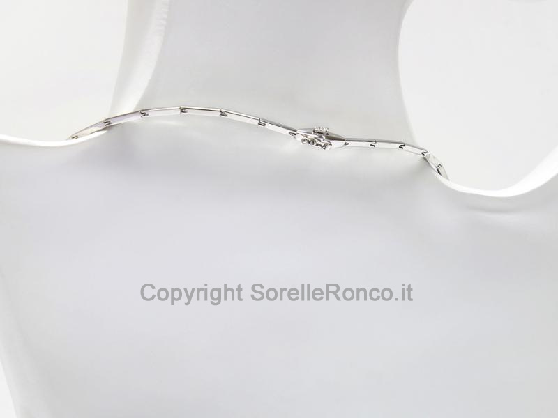 COLLANA ORO BIANCO 18 KT  CON DIAMANTI