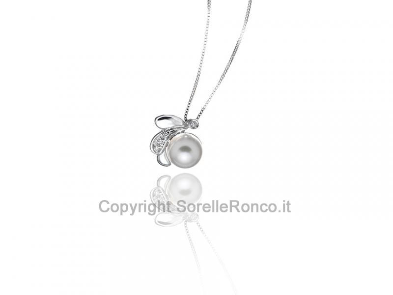 GIROCOLLO IN ORO E PERLA Ø 8 MM