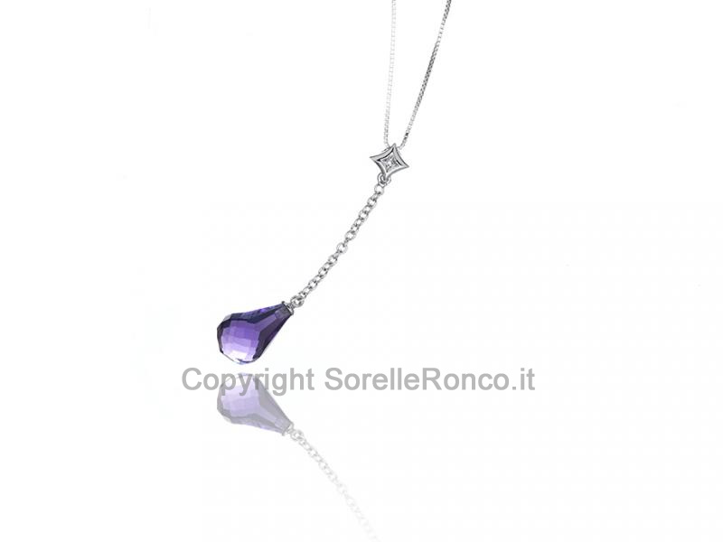 COLLANA PUNTO LUCE E AMETISTA BRIOLETTE
