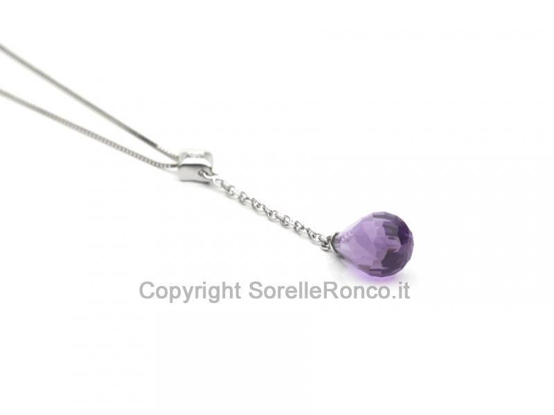 COLLANA PUNTO LUCE E AMETISTA BRIOLETTE