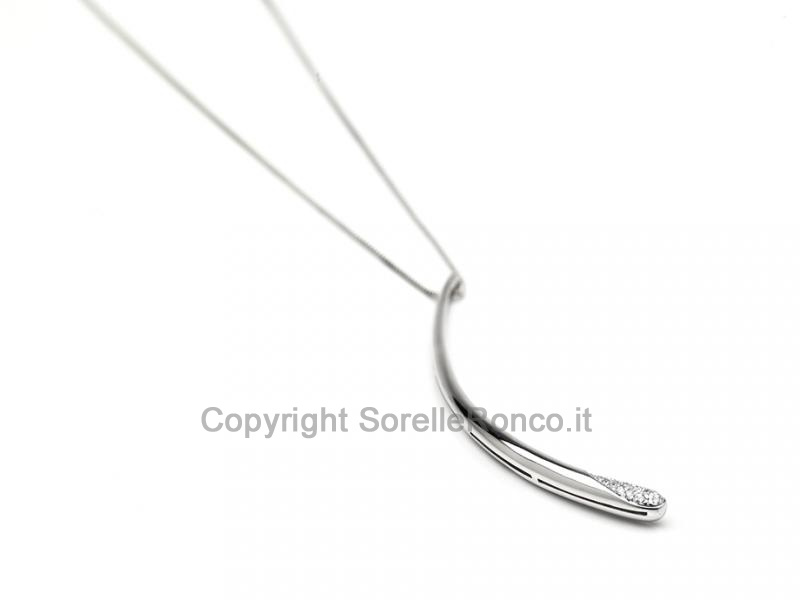 COLLANA ORO BIANCO E DIAMANTI 0.09 CT