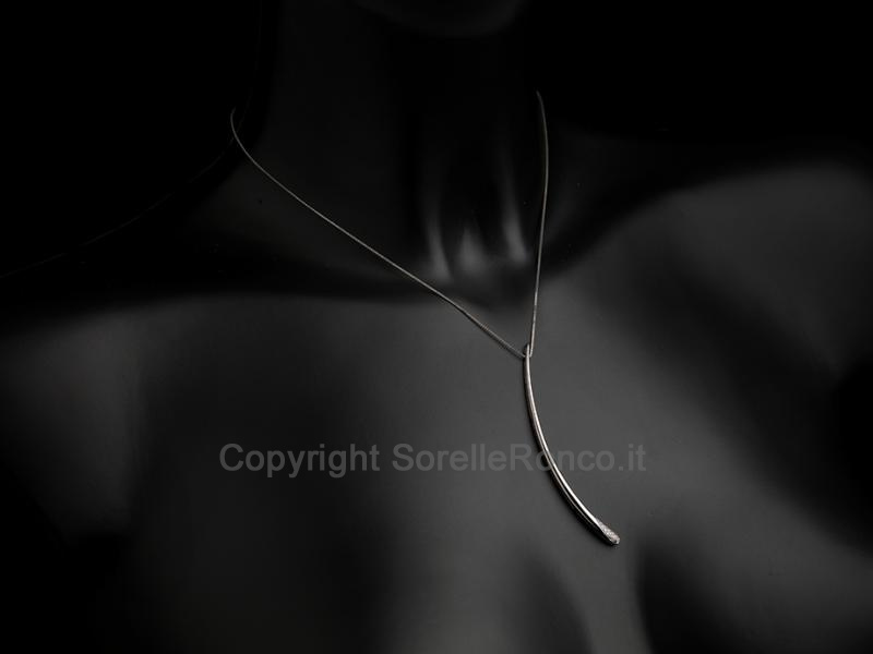 COLLANA ORO BIANCO E DIAMANTI 0.09 CT